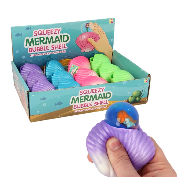 Squeezy Mermaid Bubble Shell Asst