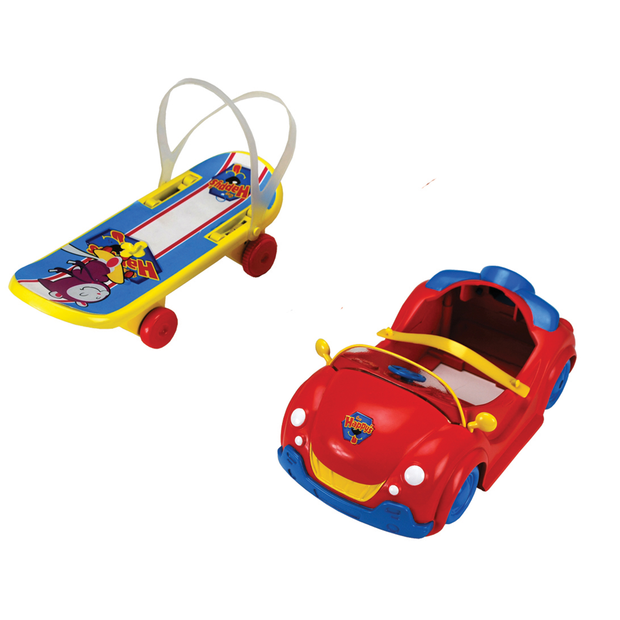 The Happy's Ride On Accessories Car & Skateboard Assortment The Happy's Ride On Accessories Car & Skateboard Assortment